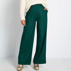 ModCloth Savannah Pant in Hunter Green/Wide Leg